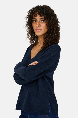 JDYSANDRINE LIFE L/S V-NECK PULLOVER KNT - JDY