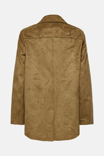Manteau brun ONLY, vu de l'arrière, avec une texture lisse et douce.
