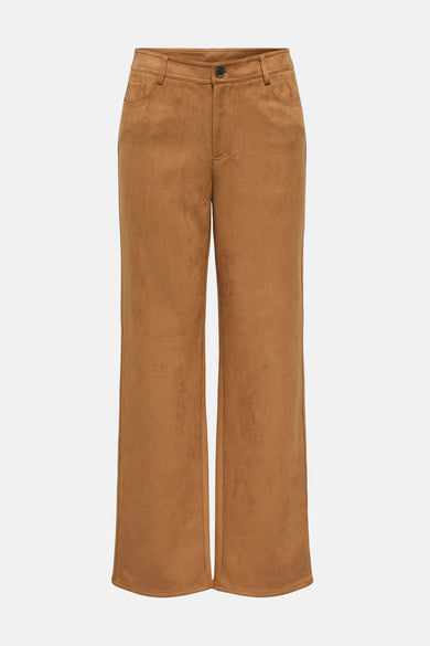 Pantalon brun de ONLY, avec des jambes larges et des poches à l'avant.