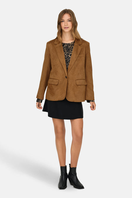 ONLINA LIFE L/S FAUX SUEDE BLAZER TLR