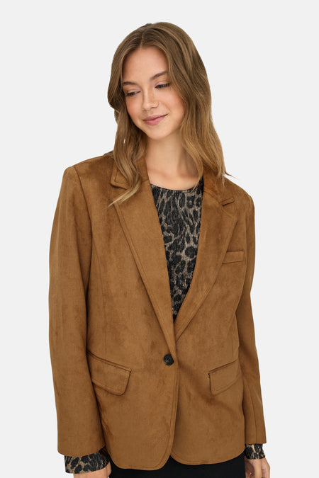 ONLINA LIFE L/S FAUX SUEDE BLAZER TLR