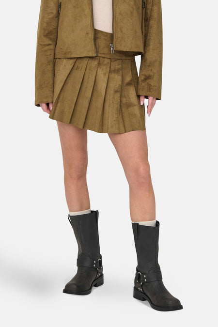 ONLTULIP FAUX SUEDE PLEAT SKIRT OTW