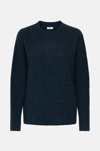 T-shirt bleu avec col rond de JDY, en tissu doux et manches longues.