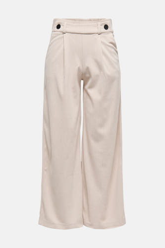 Pantalon écru de JDY, avec des pinces larges et des détails de boutons.