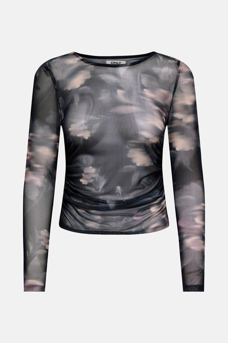 ONLKAYA LIFE LS RUCHING MESH TOP WVN