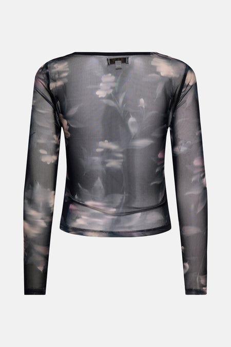 ONLKAYA LIFE LS RUCHING MESH TOP WVN