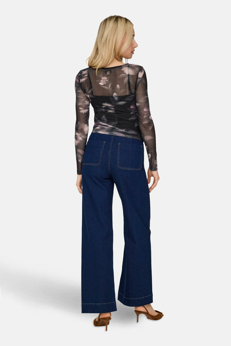 ONLKAYA LIFE LS RUCHING MESH TOP WVN