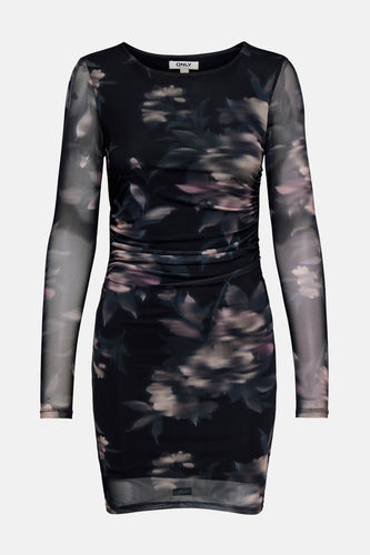 ONLKAYA LIFE LS RUCHING MESH DRESS WVN