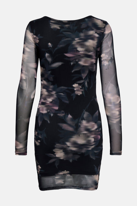 ONLKAYA LIFE LS RUCHING MESH DRESS WVN