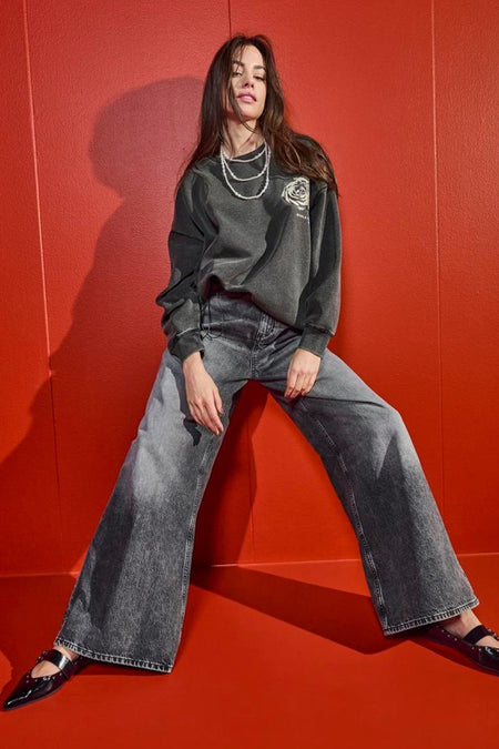 ONLCAMDEN HW EX WIDE BAGGY RED DNM CRO