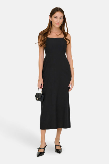 ONLJAKIRI LINEN STRAP MIDI DRESS WVN