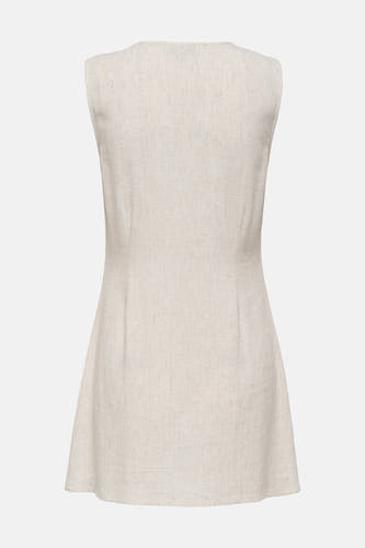 Robe sans manches écru d'ONLY® avec texture lin, dos.
