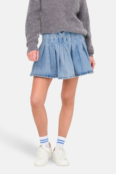 Korte rok - mid blue denim