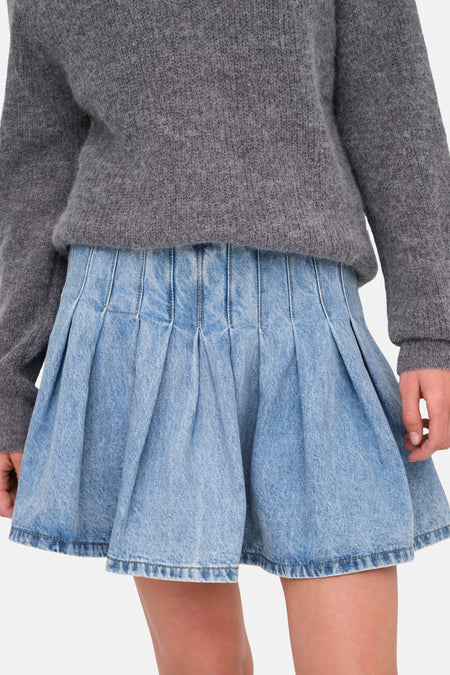 Korte rok - mid blue denim