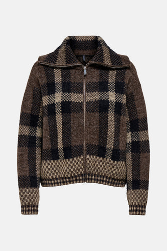 ONLMAROON LS ZIP COLLAR CARDIGAN KNT
