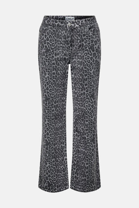 Pantalon gris d'ONLY avec imprimé léopard.
