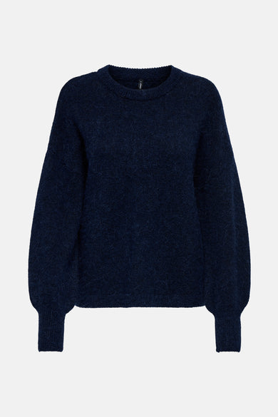 Sweat-shirt bleu marine avec col rond de ONLY, avec des manches longues et une fine texture.