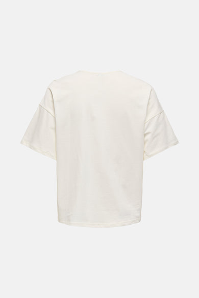 Wit T-shirt met korte mouwen van ONLY, effen stof.