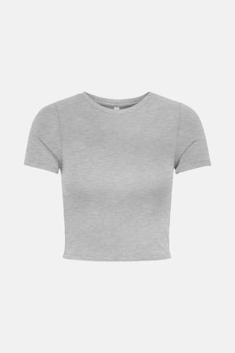 T-shirt gris à manches courtes de ONLY, avec une fine texture.