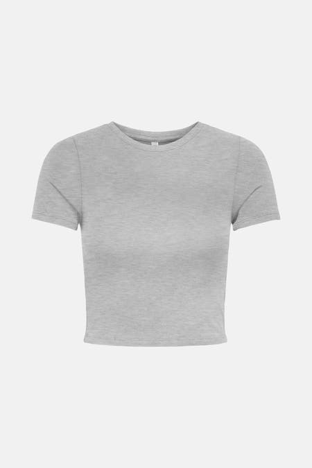 T-shirt gris à manches courtes de ONLY, avec une fine texture.