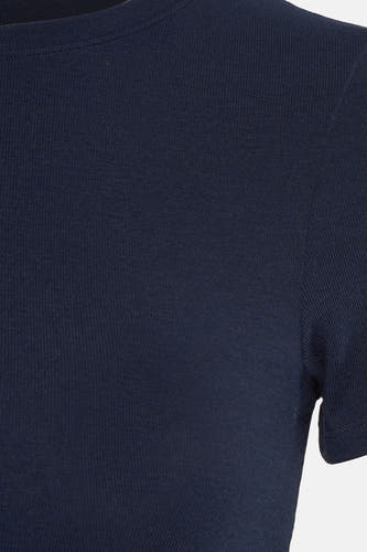 T-shirt bleu marine à manches courtes de ONLY, en tissu côtelé.