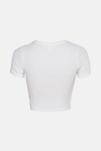 T-shirt blanc à manches courtes d'ONLY, vue arrière, design simple et uni.