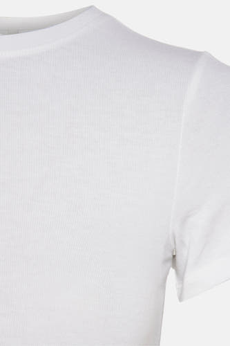 T-shirt blanc à manches courtes de ONLY®, avec une texture rayée.