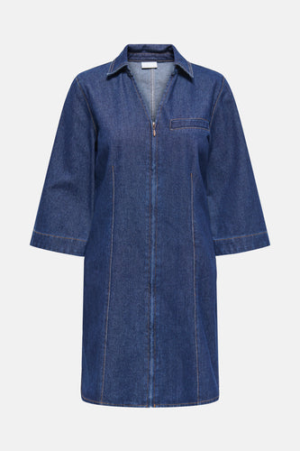 Robe à manches courtes - dark blue denim - JDY