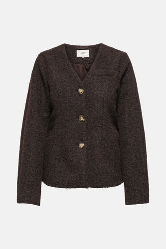 Blazer marron de JDY, avec une finition texturée, vu de l'arrière.