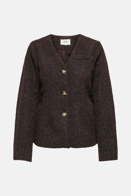 Blazer marron de JDY, avec une finition texturée, vu de l'arrière.