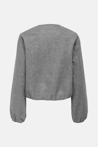 Manteau court gris de JDY, avec des manches longues et un motif uni.