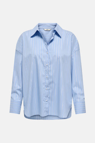 Blouse à rayures bleues avec longs manches de JDY, avec fermeture à boutons et col classique.
