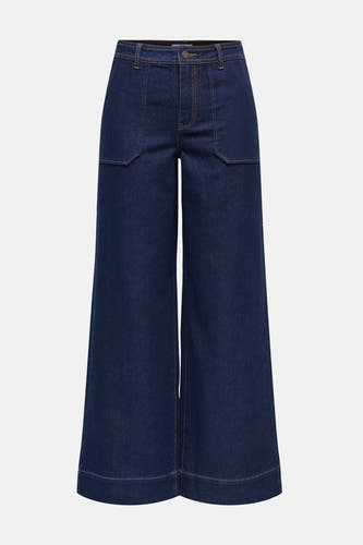 Jean décontracté de denim bleu marine de JDY, avec des poches et des points contrastés.
