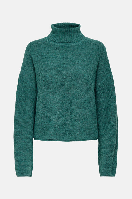 Pull col roulé vert - JDY