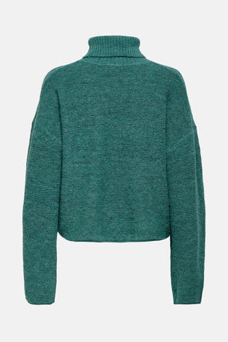 Groene coltrui van JDY, met lange mouwen en een gebreide textuur.
