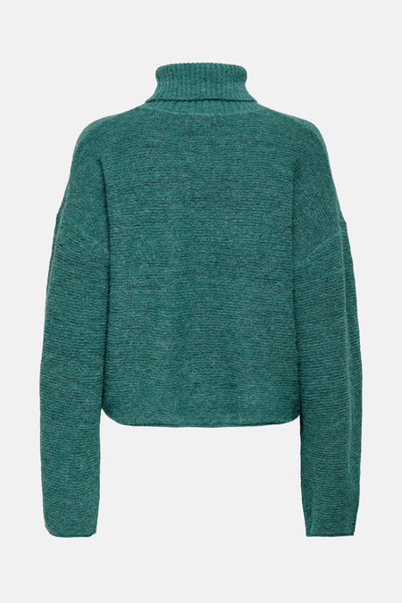 Pull col roulé vert - JDY