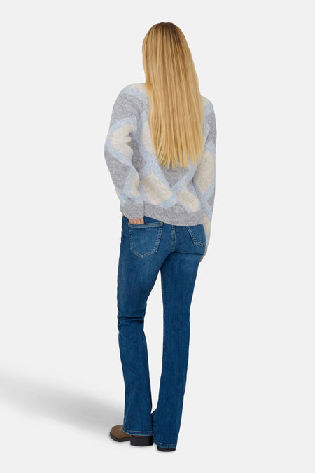 JDYZOEY LIFE L/S V-NECK JACQ PULL KNT