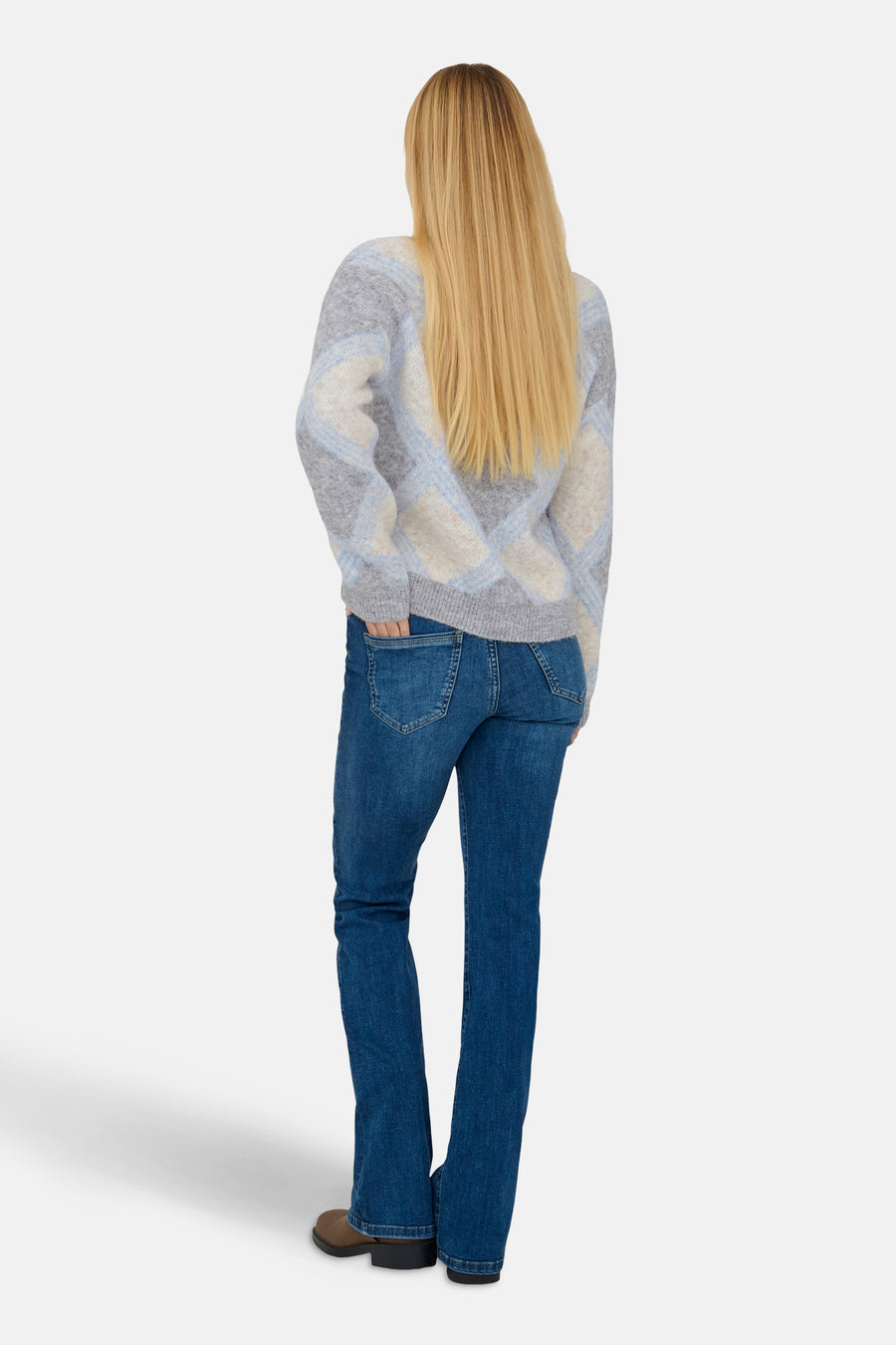 JDYZOEY LIFE L/S V-NECK JACQ PULL KNT