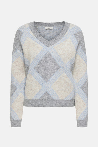 JDYZOEY LIFE L/S V-NECK JACQ PULL KNT