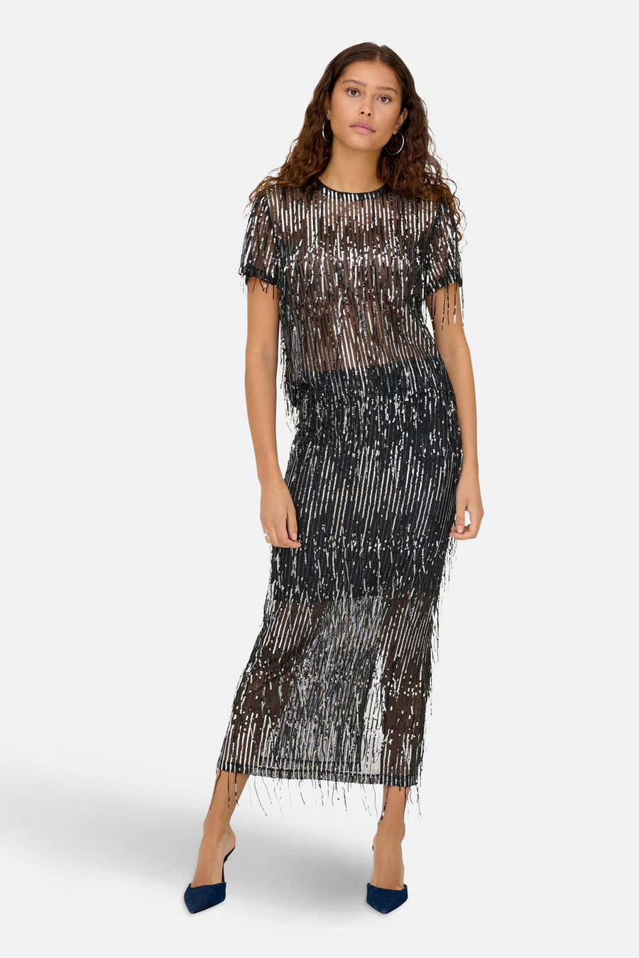 ONLSPACY SS SEQUINS TOP WVN