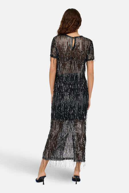 ONLSPACY HW LONG SEQUINS SKIRT WVN