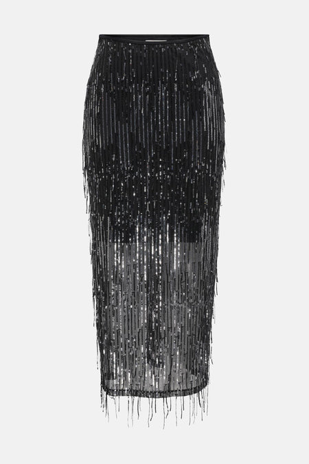 ONLSPACY HW LONG SEQUINS SKIRT WVN