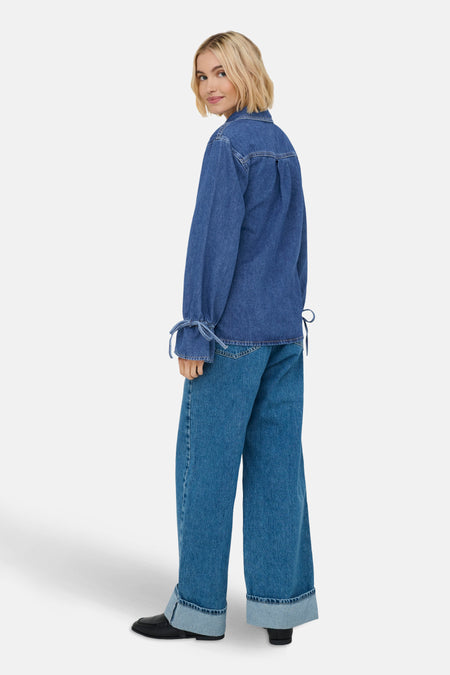 ONLSMILLA LS ASYM TIE SHIRT DNM CS SIK