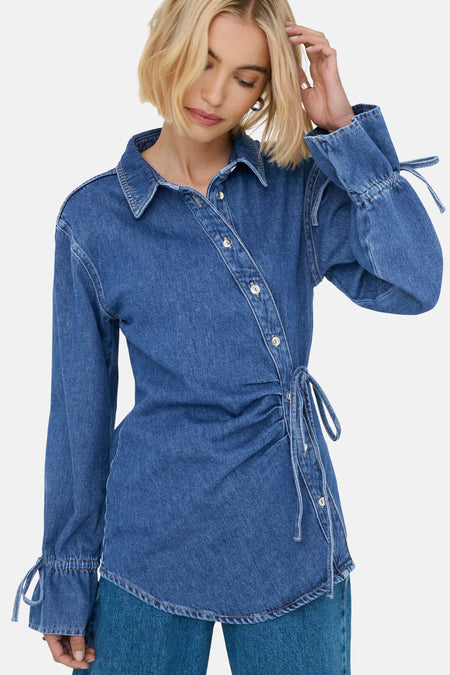 ONLSMILLA LS ASYM TIE SHIRT DNM CS SIK