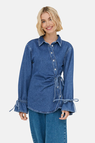 ONLSMILLA LS ASYM TIE SHIRT DNM CS SIK