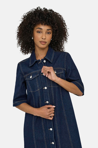 Robe à manches courtes - Dark blue denim - JDY - 7
