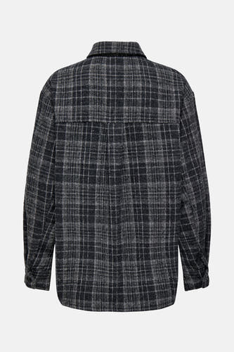 Chemise grise à longues manches de JDY, avec un motif rayé et des longues manches.