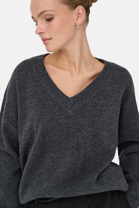 ONLMARI LS LOOSE V-NECK KNT