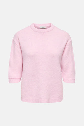 T-shirt rose avec col rond de JDY, à manches courtes et bordures côtelées.