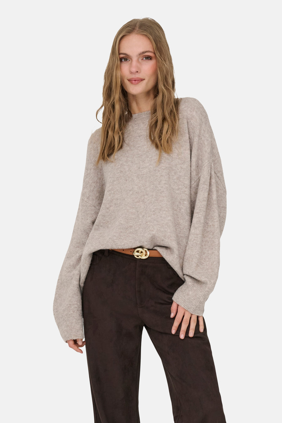 Pull col O beige - JDY
